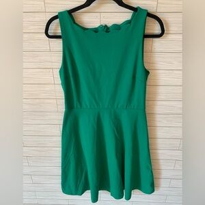 Nicole miller scalloped neck Green Sleeveless Dress